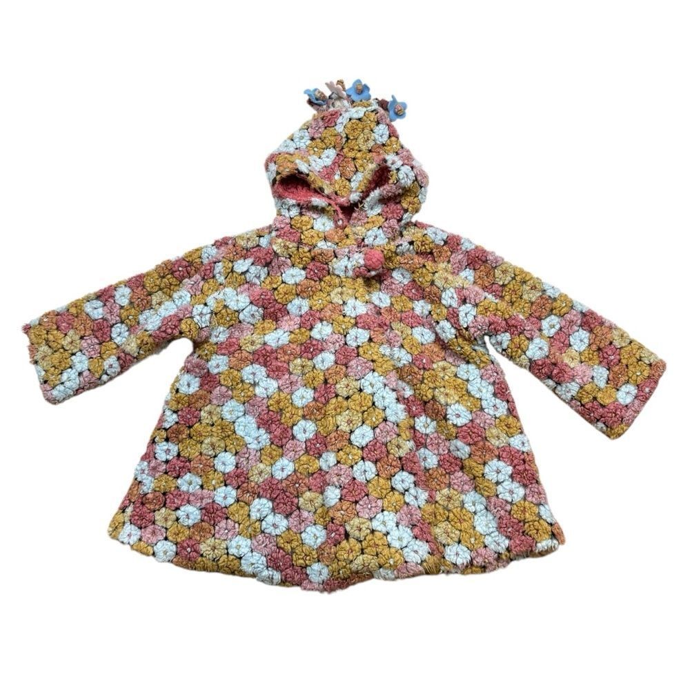 Girl’s Corky & Company Floral‎ Applique Hooded Jacket Size 8